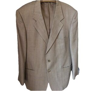 Finchley Fifth Avenue Blazer Silk & Wool Blend Two Button Plaid Mens Suit Jacket